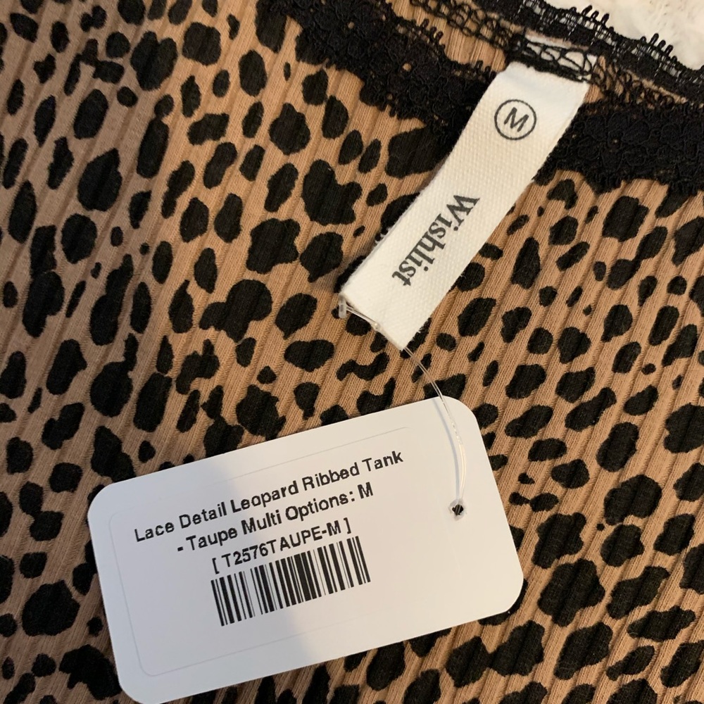 BRAND NEW Leopard Print Ribbed Tank - Picture 2 of 2